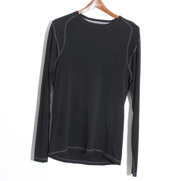Smartwool Men's Merino Wool Long Sleeve Crew Neck Top Black Base Layer Sz Large - Picture 1 of 15